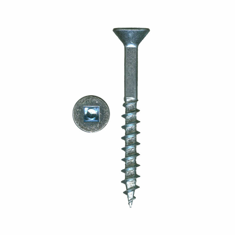 Woodworking Screws - XT Square Drive - Flat Head - 100 Piece - Diameter:#8 - Length:1-1/4" - Finish:Clear Zinc Plated